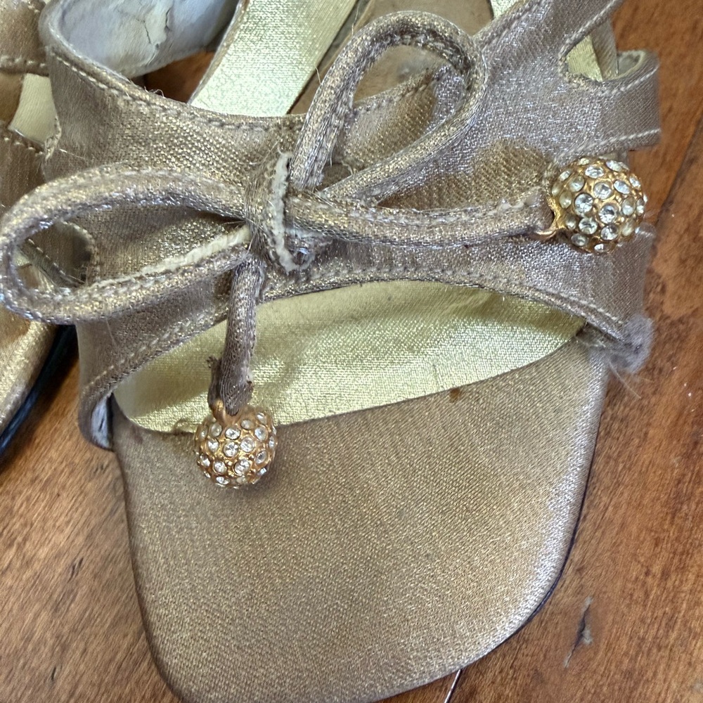 Vintage Stuart Weitzman Gold High Heel Sandals - Picture 2 of 4